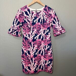 LILLY PULITZER Fiesta Stretch Dress Nauti Navy Beyond the Sea  Size‎ 0